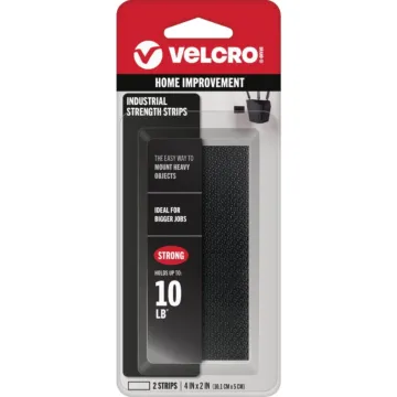 Velcro VELCRO Brand 2 In. x 4 In. Black Industrial Strength Hook & Loop Strip (2-Count)