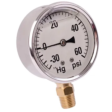 Valley Industries 2-1/2 in 30 in Vac 0 - 60 psi 1/4 in MNPT Single Scale Vacuum Gauge