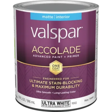 Valspar Accolade Premium Interior Paint & Primer (Matte - Ultra White Base) 1 qt.