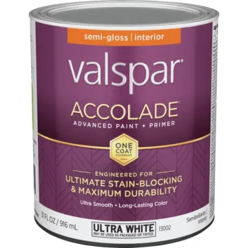 Valspar Accolade Premium Interior Paint & Primer (Semi-Gloss - Ultra White Base) 1 qt.
