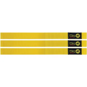 Wrap-It Storage Quick-Straps 12 In. Yellow Weatherproof Hook & Loop Strap (4-Pack)