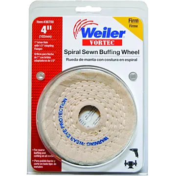 Weiler 4"BUFFING WHEEL SPIRAL SEWN 1"-1