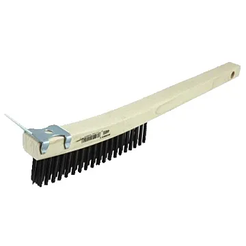 Weiler Hand Wire Scratch Brush w/ Curved Handle & Scraper