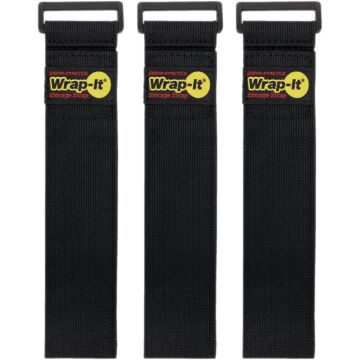 Wrap-It Storage Super-Stretch 18 In. x 2 In. Elastic Hook & Loop Cinch Straps (3-Pack)