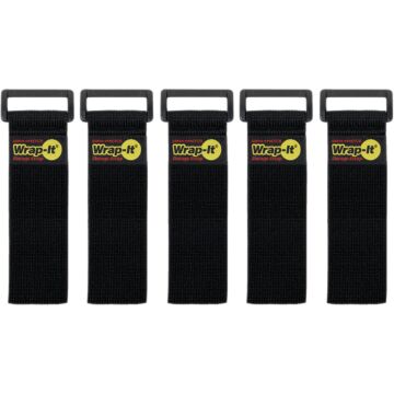 Wrap-It Storage Super-Stretch 9 In. x 1 In. Elastic Hook & Loop Cinch Straps (5-Pack)