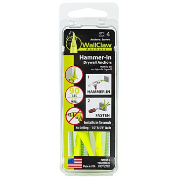 WallClaw Anchors Wall-Claw Drywall Anchor (Green - 4 pk) #8 x 1-1/4 in.
