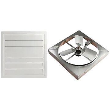 Master Flow Aluminum 4500 cfm 2-Speed Whole House Fan (White) 24 in.