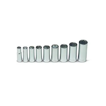 Wright Tool 3/8" Drive 9 Piece Set - 6 Point Deep Sockets, 3/8" - 7/8"
