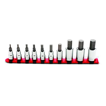Wright Tool 3/8" & 1/2" Drive 10 Piece Set - Hex Bit Sockets w/Standard Bit, 1/8" - 5/8"