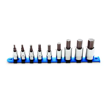 Wright Tool 3/8" & 1/2" Drive 9 Piece Set - Hex Bit Sockets w/Standard Metric Bit, 4mm -17mm