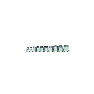 Wright Tool 3/8" Drive 10 Piece Set - 12 Point Standard Sockets, 5/16" - 7/8"
