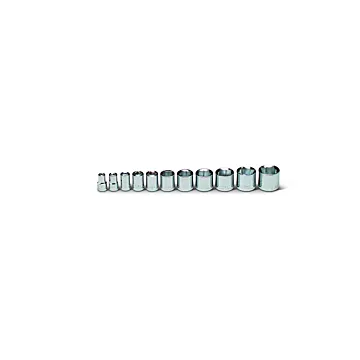Wright Tool 3/8" Drive 11 Piece Set - 8 Point Standard Sockets, 1/4" - 7/8"