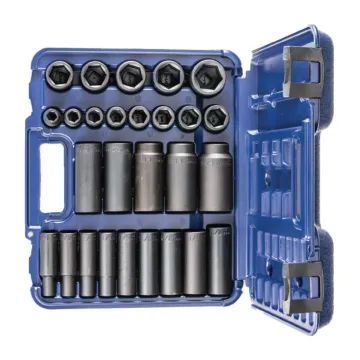 Wright Tool Sets 407 & 415 in Blow Mold Case - 1/2" Drive SAE Standard & Deep