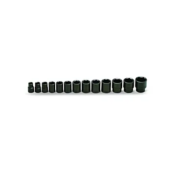 Wright Tool 1/2" Drive 13 Piece Set - 6 Point Standard Impact Sockets, 7/16" - 1-1/4"