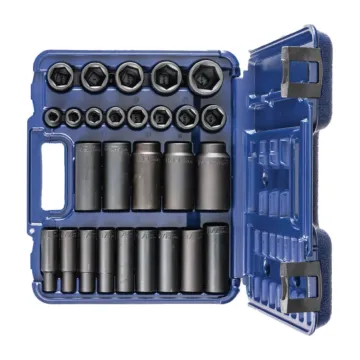 Wright Tool Sets 466 & 467 in Blow Mold Case - 1/2" Drive Metric Standard & Deep
