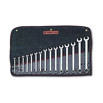 Wright Tool Combination Wrench WRIGHTGRIP® 2.0 12 Point Full Polish Set (15pc) 7mm - 22mm