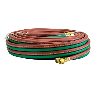 Weldcote Twin Hose Grade R 1/4 X 50' Bb Fittings