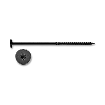 Wafer Head Lag Screw, Exterior Black, 25 pk
