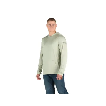 Long Sleeve Hooded UPF Sun Shirt (Heathered Seagrass)