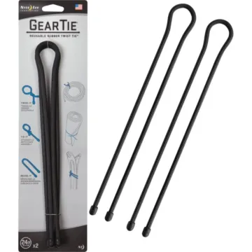 Gear Tie Reusable Rubber Twist Tie - Black