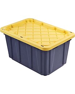 27 gal Black/Yellow Polymer Storage Tote