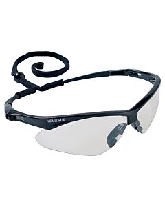 Jackson Safety 25685 Safety Glasses, Mirror Lens, Polycarbonate Lens, Wraparound Frame, Nylon Frame, Black Frame
