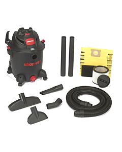 Shop-Vac 8251205 Wet/Dry Vacuum, 12 gal Vacuum, 140 cfm Air, Cartridge, Disposable Filter, 5.5 hp, 120 VAC