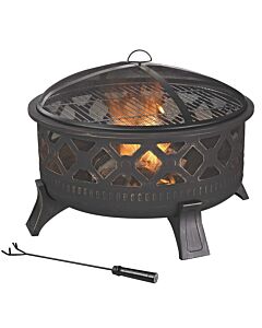 Seasonal Trends KLF-150509 Fire Pit, 32 in OAW, 32 in OAD, 22-3/4 in OAH, Round, Steel