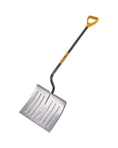 True Temper 18 In. Aluminum Snow Shovel with Steel Wear Strip and 37.5 In. Steel Handle