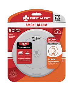 First Alert 10-Year Battery Photoelectric Smoke Alarm with Slim Profile