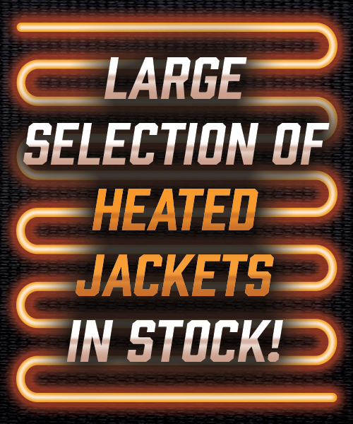 Large selection of heated jackets in stock